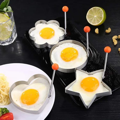 STAINLESS STEEL EGG PANCAKE RINGS FRIED EGG PANCAKE SHAPER OMELETTE MOLD MOULD FRYING COOKING TOOLS KITCHEN ACCESSORIES GADGET RINGS - Oshi.pk - Buy & Sell Online
