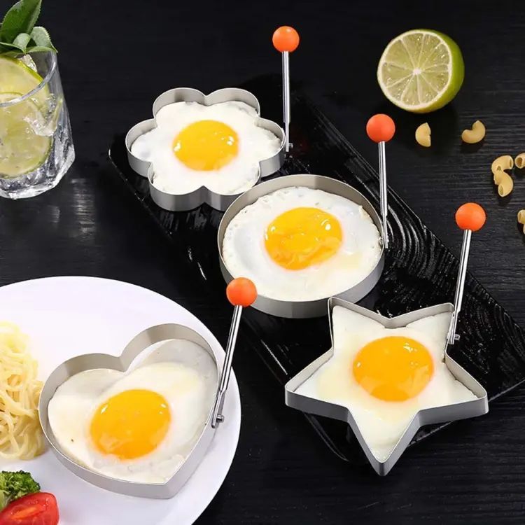 STAINLESS STEEL EGG PANCAKE RINGS FRIED EGG PANCAKE SHAPER OMELETTE MOLD MOULD FRYING COOKING TOOLS KITCHEN ACCESSORIES GADGET RINGS - Oshi.pk - Buy & Sell Online