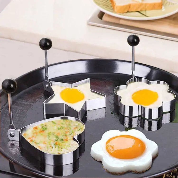 STAINLESS STEEL EGG PANCAKE RINGS FRIED EGG PANCAKE SHAPER OMELETTE MOLD MOULD FRYING COOKING TOOLS KITCHEN ACCESSORIES GADGET RINGS - Oshi.pk - Buy & Sell Online