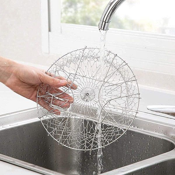 Stainless Steel Foldable Cooking Basket Chef Basket Strainer Net - Oshi.pk - Buy & Sell Online