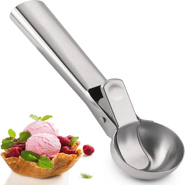 Stainless Steel Ice Cream Scooper with Trigger Release - Oshi.pk - Buy & Sell Online