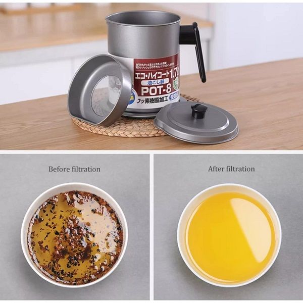 Stainless Steel Kitchen Oil Filter Tank Frying Filter Leak Proof Oil Pot Household Filter - Oshi.pk - Buy & Sell Online