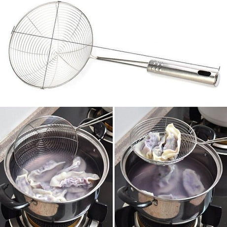 Stainless Steel Long Handle Strainer Drainer Sifter Colander Spoon 14cm - Oshi.pk - Buy & Sell Online