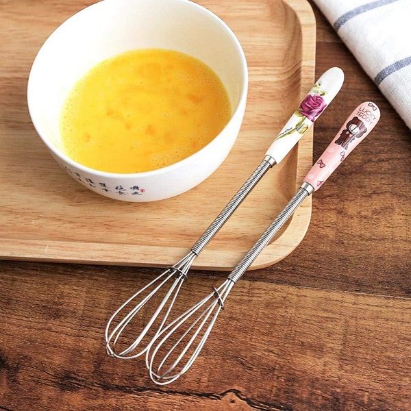 Stainless Steel Manual Egg Beater Ceramic Handle Mini Beater - Oshi.pk - Buy & Sell Online