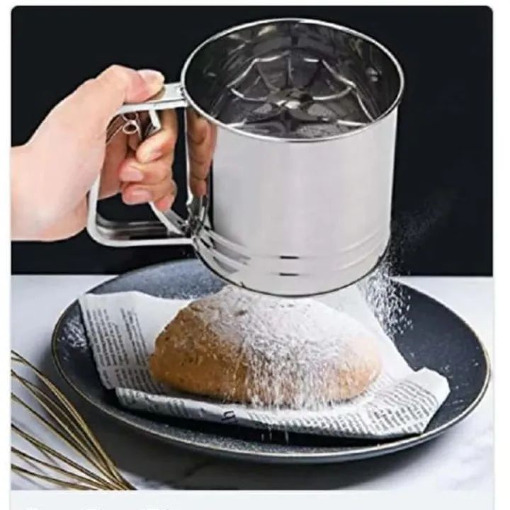 Stainless Steel Mesh Net Flour Sifting Powder Sifter Sieve Strainer Cake Baking Decorator Kitchen - Oshi.pk - Buy & Sell Online