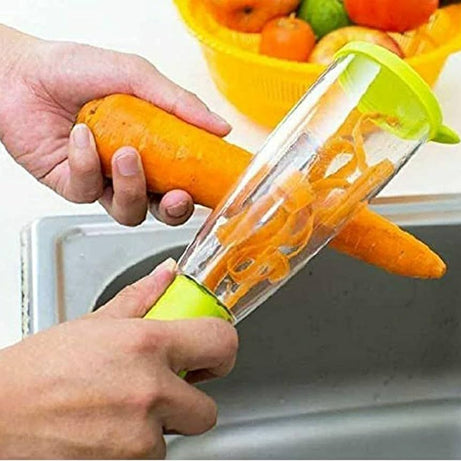Stainless Steel Multi-functional Storage Peeler With A Container For Potato Cucumber Carrot Fruit Vegetable Peeler Kitchen Tool - Oshi.pk - Buy & Sell Online