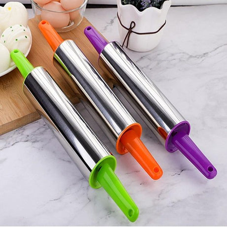 Stainless Steel Rolling Pin Plastic Handles for Baking Dough - Oshi.pk - Buy & Sell Online