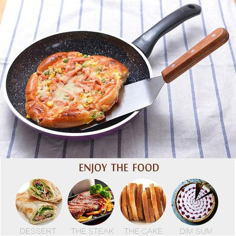 Stainless Steel Spatula with Wooden Handle Pancake Flipper Hamburger Turner - Oshi.pk - Buy & Sell Online