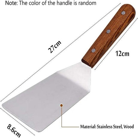Stainless Steel Spatula with Wooden Handle Pancake Flipper Hamburger Turner - Oshi.pk - Buy & Sell Online