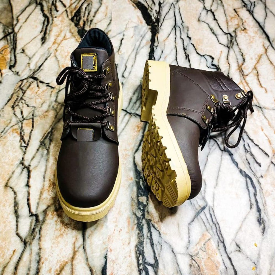 Men's Low Top Brown Boot Shoes / Dark Brown Long Boot Shoes - Oshi.pk - Buy & Sell Online