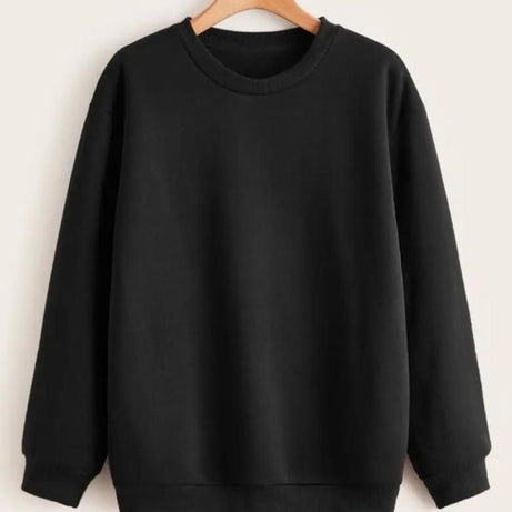 PLAIN BASIC STYLISH Tag Print Thick & Fleece Fabric Rib Sweatshirt for Winter sweatshirt Fashion Wear for Women / Girls - Oshi.pk - Buy & Sell Online