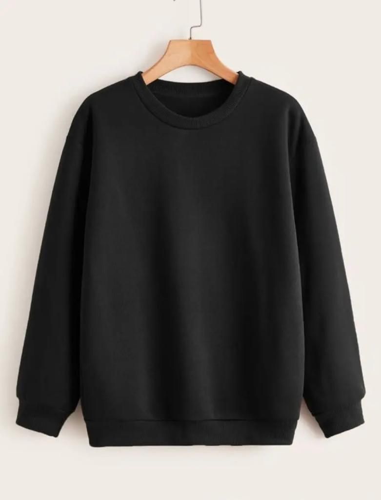 PLAIN BASIC STYLISH Tag Print Thick & Fleece Fabric Rib Sweatshirt for Winter sweatshirt Fashion Wear for Women / Girls - Oshi.pk - Buy & Sell Online