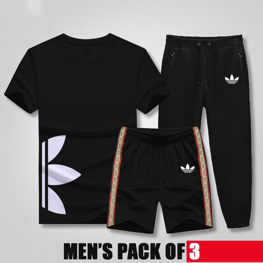 Pack Of 3 Black Stylish Printed Set For Men