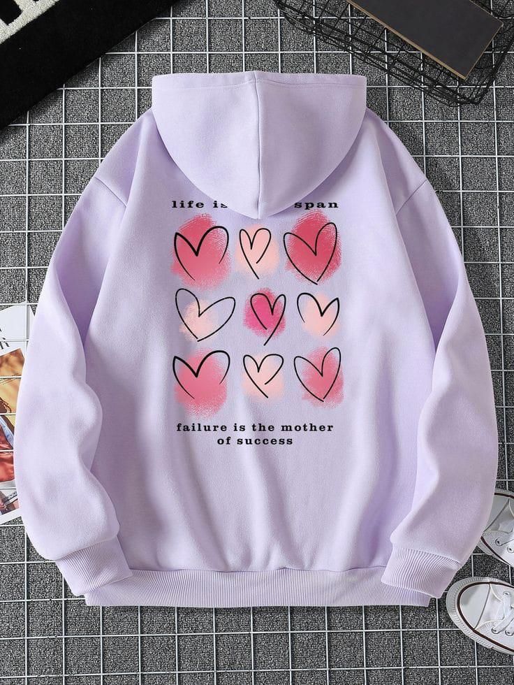 STYLISH HEART CAPTION Tag Print Kangaroo Hoodie huddy Pocket Drawstring Casual Clothing Export Quality Huddie Winter Wear Smart Fit Hoody For Women - Oshi.pk - Buy & Sell Online