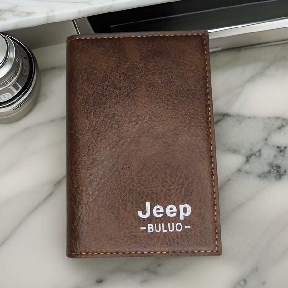 Stylish Jeep Buluo Men's Wallet: Regular Size with High-Quality Artificial Leather, 16 Card Slots, and Unique Design - Oshi.pk - Buy & Sell Online