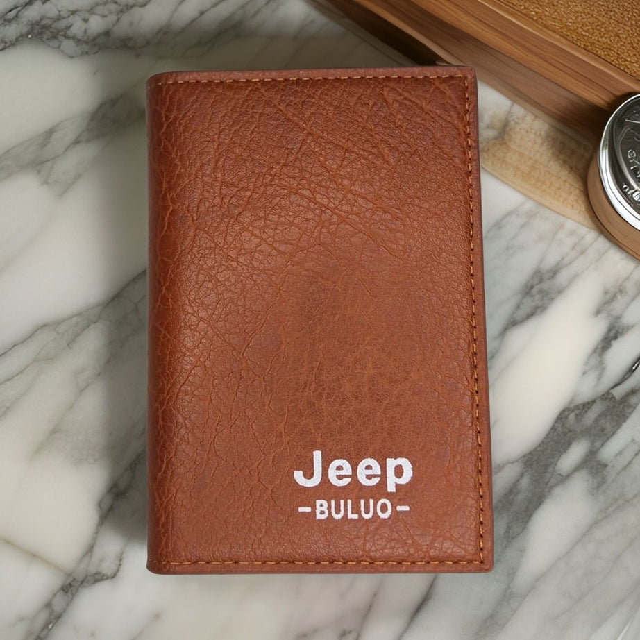 Stylish Jeep Buluo Men's Wallet: Regular Size with High-Quality Artificial Leather, 16 Card Slots, and Unique Design - Oshi.pk - Buy & Sell Online