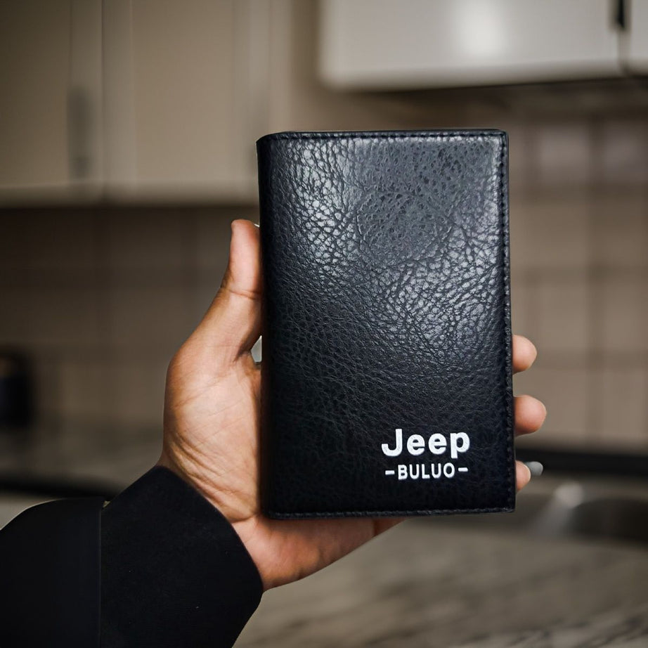 Stylish Jeep Buluo Men's Wallet: Regular Size with High-Quality Artificial Leather, 16 Card Slots, and Unique Design - Oshi.pk - Buy & Sell Online