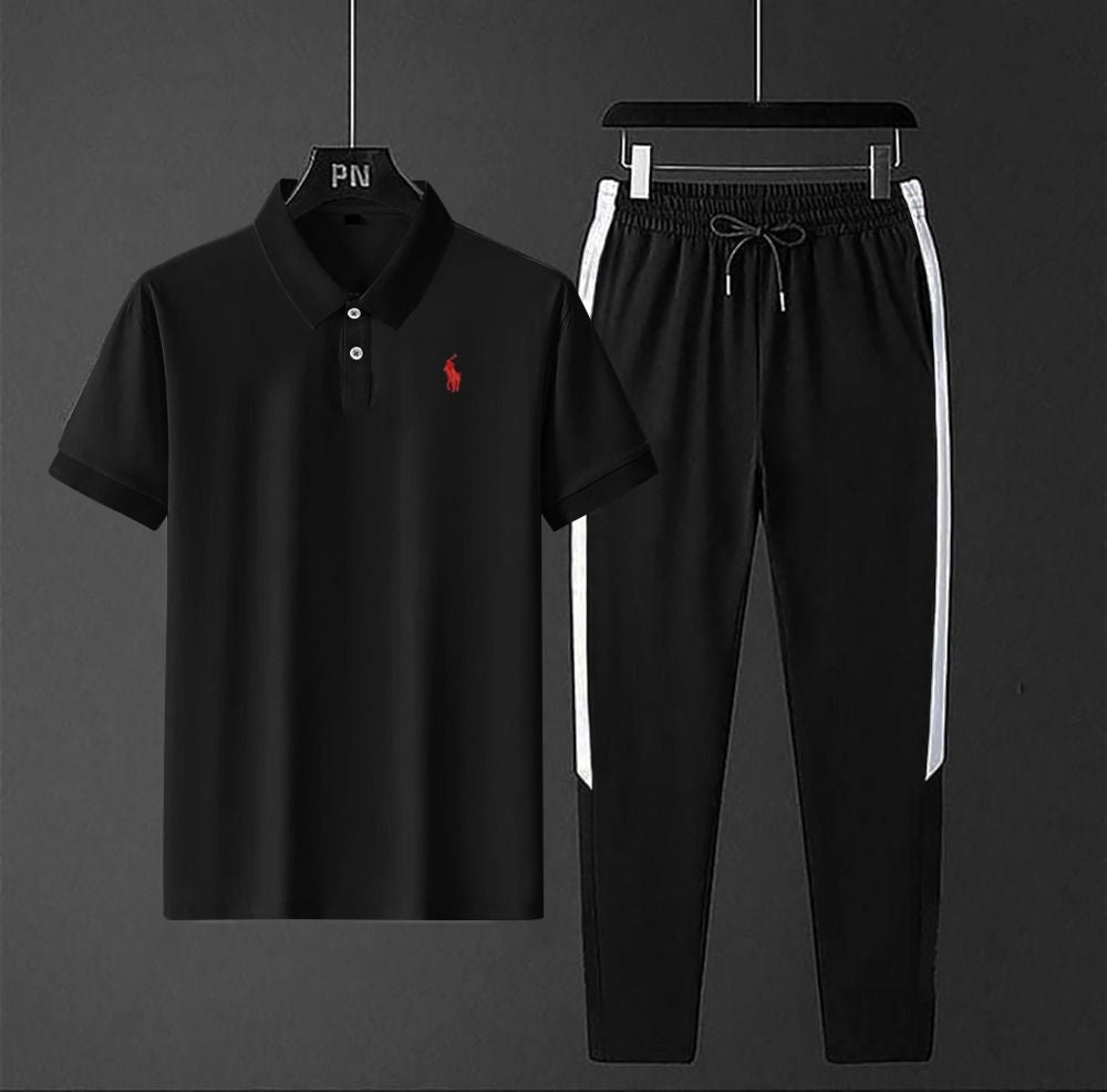 Stylish Polo Stylish Embroidered Logo Tracksuit For Men