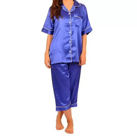 Stylish Solid Satin PJ with Pipin for HER (PJ-10) - Oshi.pk - Buy & Sell Online