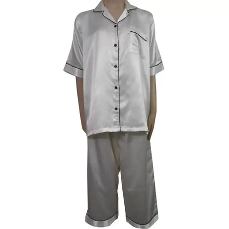 Stylish Solid Satin PJ with Pipin for HER (PJ-10) - Oshi.pk - Buy & Sell Online