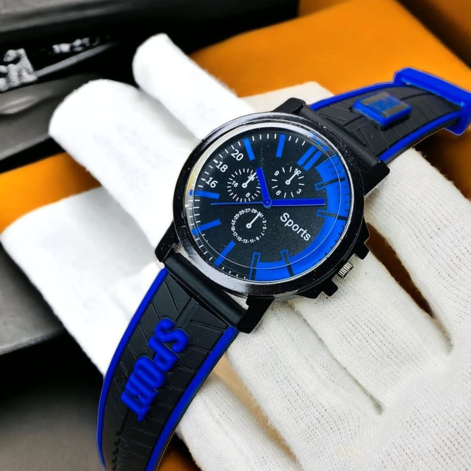 Stylish Sports Analog Rubber Strap Watch For Boys Men's