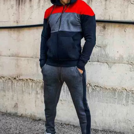 Stylish Three Color Tracksuit With Denim Blue Decent Contrast For Men - Oshi.pk - Buy & Sell Online