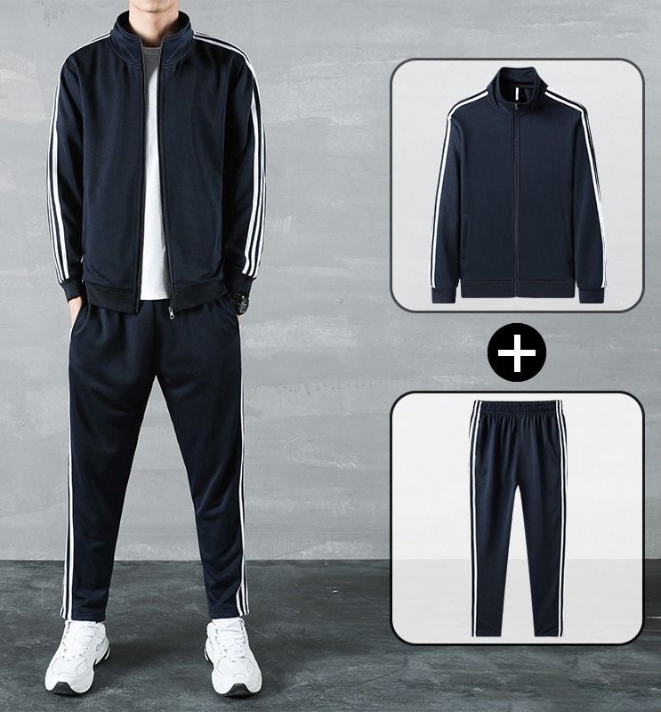 Stylish Three Stripes Winter Stand Collar Tracksuit For Men - Oshi.pk - Buy & Sell Online
