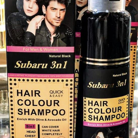 Subaru 3 in 1 Hair Color Shampoo Quick & Easy Just In 5 minutes Black - 200ml - Oshi.pk - Buy & Sell Online