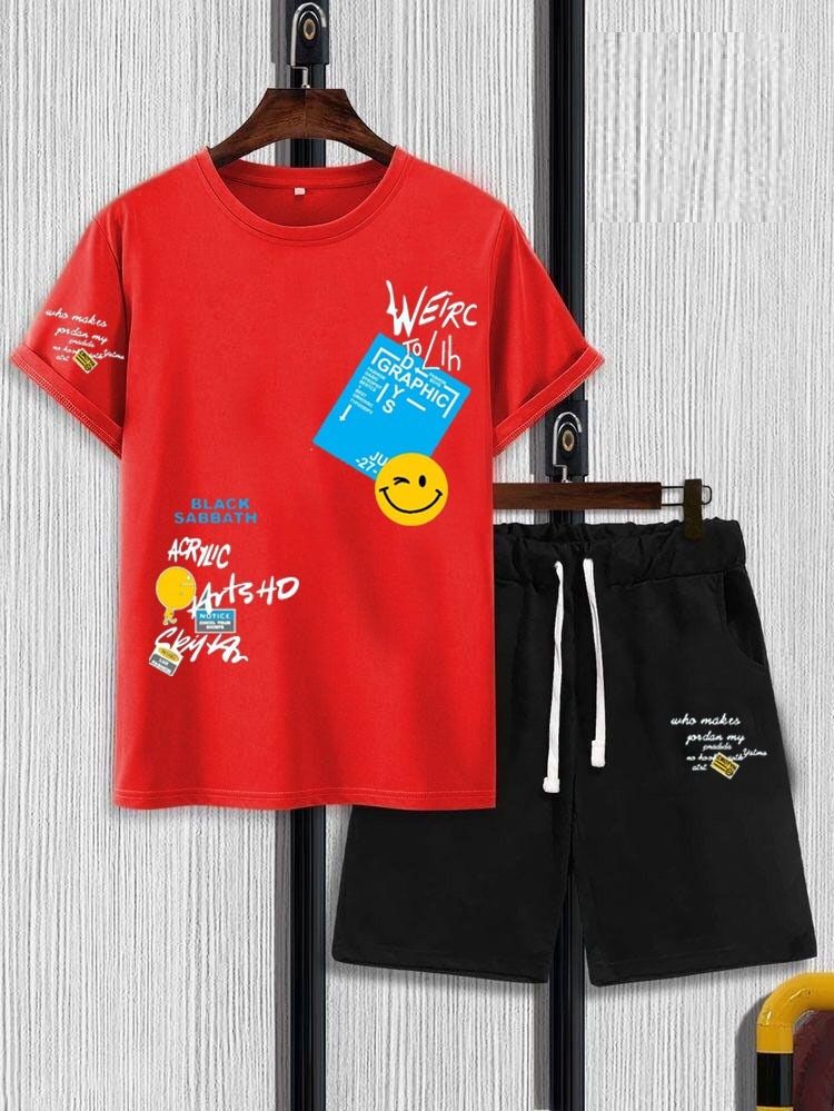 Summer Tracksuit Printed T Shirt and Short For Men - Oshi.pk - Buy & Sell Online