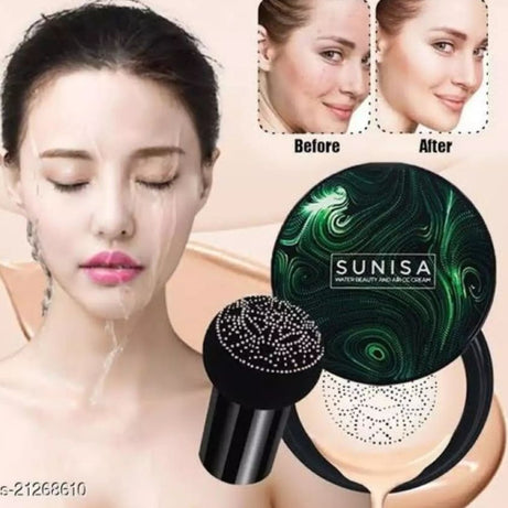 SUNISA Foundation Base Waterproof Mushroom Head Air Cushion BB CC Cream Moisturizing Liquid Foundation with Sponge - Oshi.pk - Buy & Sell Online