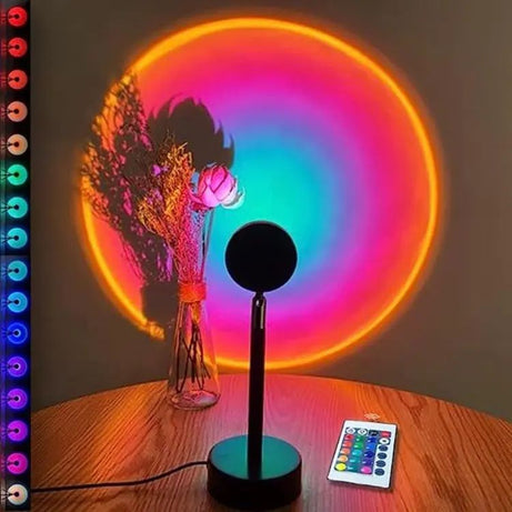 Sunset Lamp For Bedroom 16 Colors LED Changing 3-In-1 Sunset Light Lamp With Multiple Modes Adjustable Brightness With Remote Control Sunset Projec - Oshi.pk - Buy & Sell Online