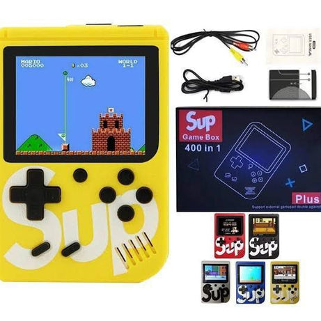 Sup Game Portable Video Game Box with Mario, Super Mario, Dr Mario, Contra, Turtles, and Other 400 Games with Battery Included - Oshi.pk - Buy & Sell Online