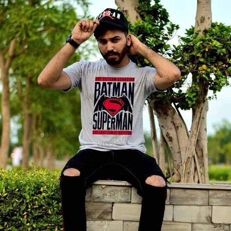 SUPER BAT MAN Printed T-Shirts Round Neck Full Sleeves - Oshi.pk - Buy & Sell Online