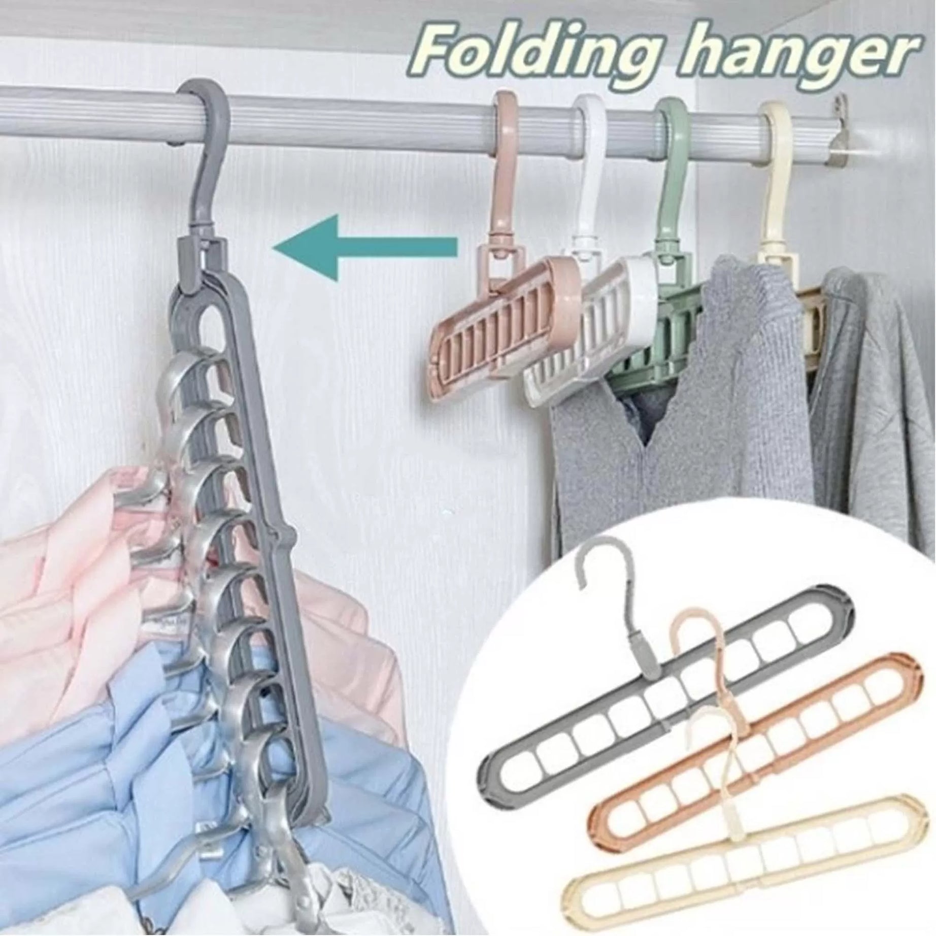 Super Magic Changeable Clothes Pluto Plastic Hanger Space Saving Saver Wonder Closet Organizer 9 Holes Holder Cloths and Pants Hanger