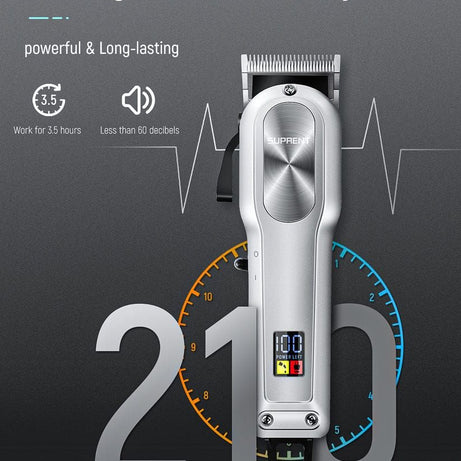 SUPRENT Cordless Hair Clippers for Men, Professional Hair Cutting Kit with 2000mAh Lithium Ion, Barber Clipper Set with Lock-in Length, LED Display - Oshi.pk - Buy & Sell Online