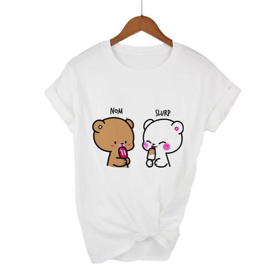 T Shirt For Girls New And Stylish 2 BEAR Design Summer Collection Shirt Round Neck Half Sleeves For Girls - Oshi.pk - Buy & Sell Online