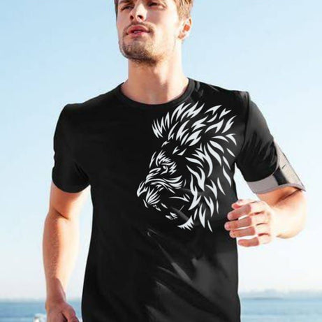 T shirt LOIN Printed Half Sleeves Printed Round neck T-Shirt For Men - Oshi.pk - Buy & Sell Online