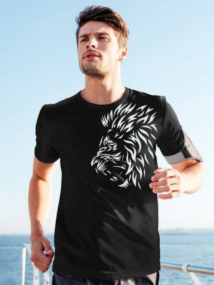 T shirt LOIN Printed Half Sleeves Printed Round neck T-Shirt For Men - Oshi.pk - Buy & Sell Online