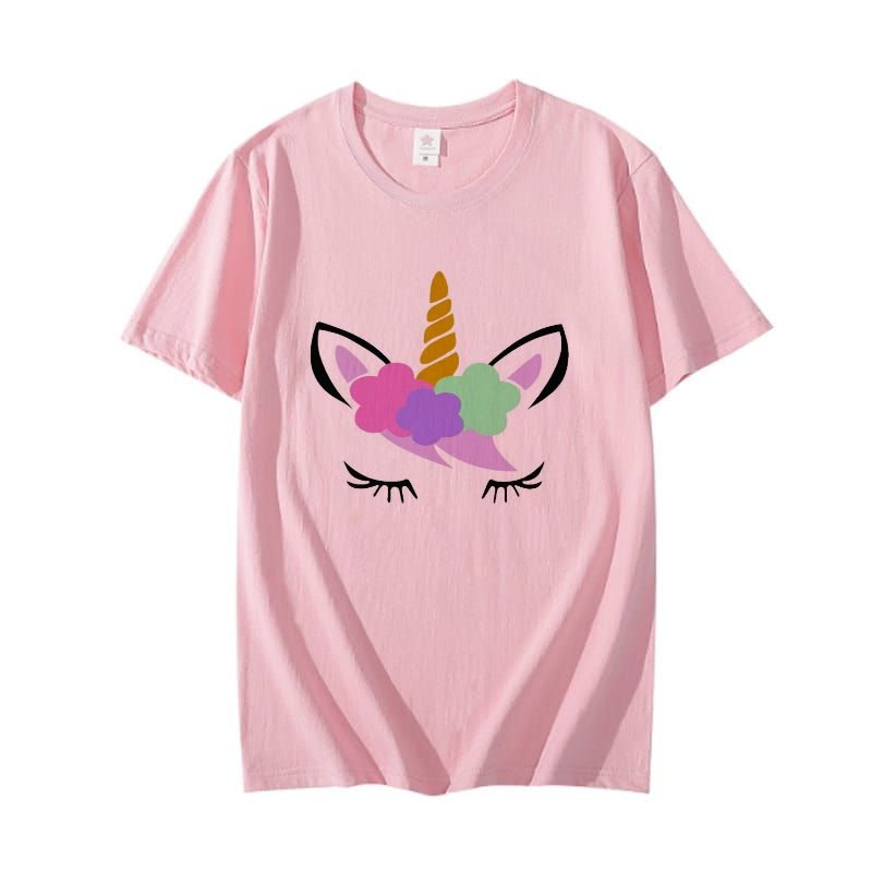 T shirt Unicorn Printed Round Neck half Sleeves Best Quality For Casual Pink T Shirt For Ladies Women & Girls - Oshi.pk - Buy & Sell Online