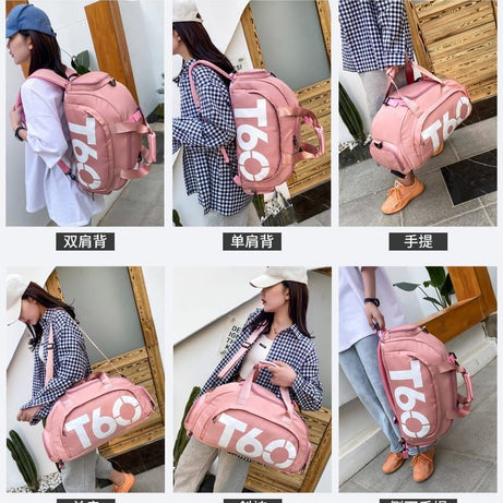 T60 Gym Sports Fitness Travel Outdoor Bag For Women Man With Shoe Space & Backpack - Oshi.pk - Buy & Sell Online