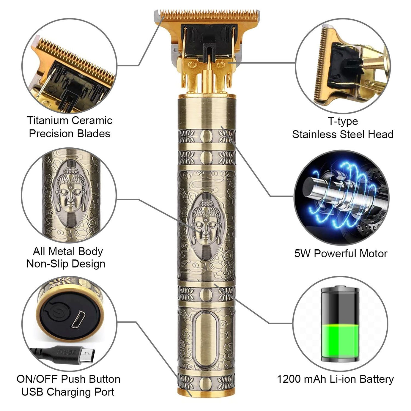 T9 Rechargeable Hair Trimmer Shaving Machine Hair Barber Trimmer For Men Professional Hair Clipper Shaver Electric Hair Removal - Oshi.pk - Buy & Sell Online