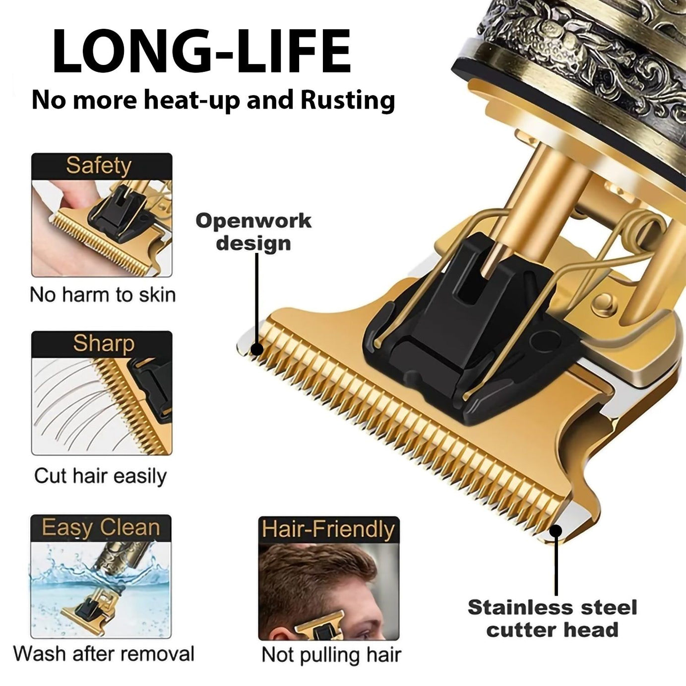 T9 Rechargeable Hair Trimmer Shaving Machine Hair Barber Trimmer For Men Professional Hair Clipper Shaver Electric Hair Removal - Oshi.pk - Buy & Sell Online