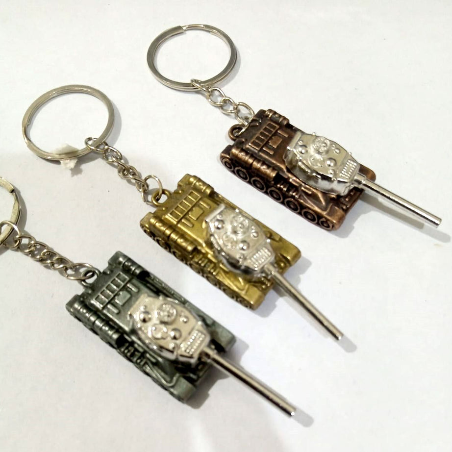 Tank Keychain Keyring Key Holder Metallic