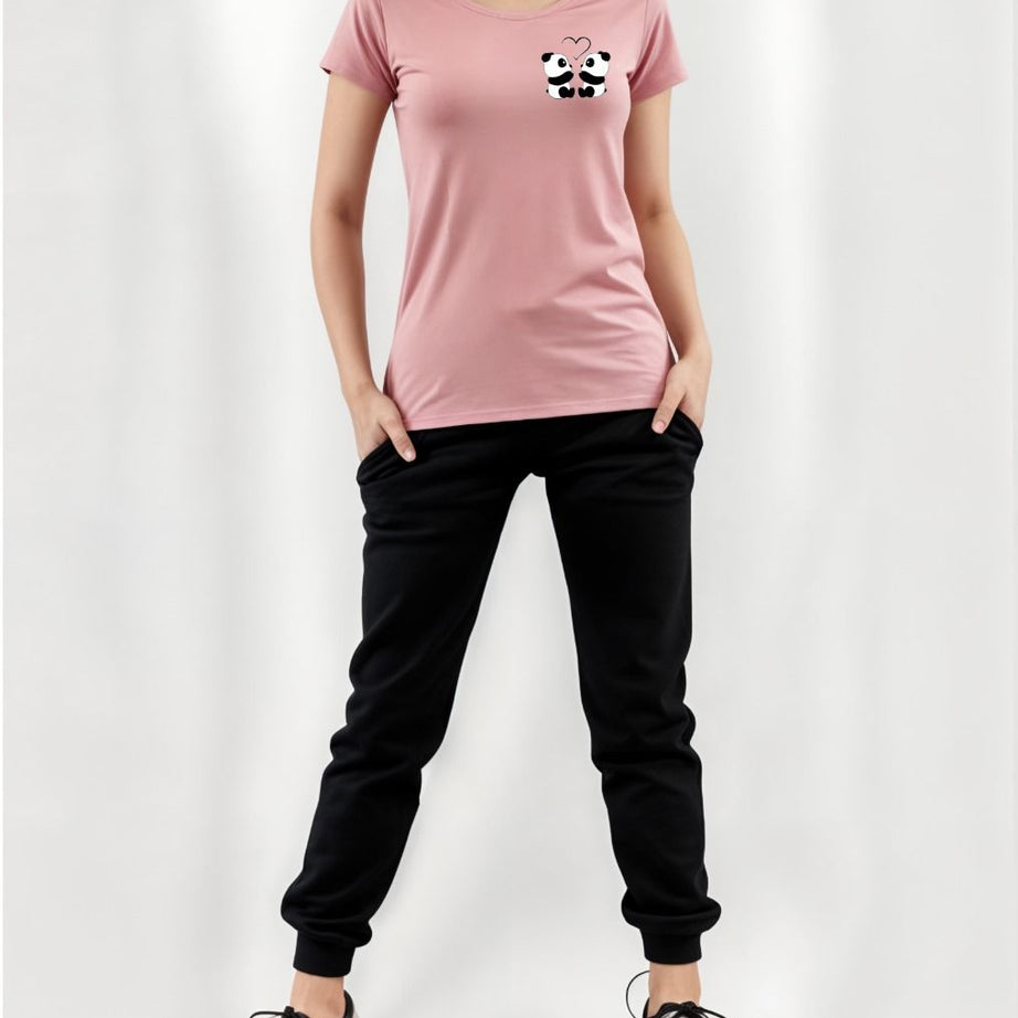 THE GIRLS Summer Tracksuit Round Neck Half Sleeves T Shirts Top Quality Trouser For women - Oshi.pk - Buy & Sell Online