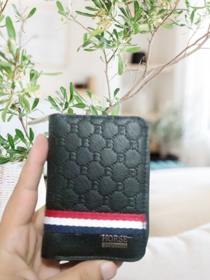 Thin Full Zipper Card Holder Imperial Horse Leather Wallet For Men BK's - Oshi.pk - Buy & Sell Online