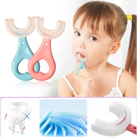 Toothbrush Children 360 Degree U-shaped Child Toothbrush Teethers Brush Silicone Kids Teeth Oral Care Cleaning