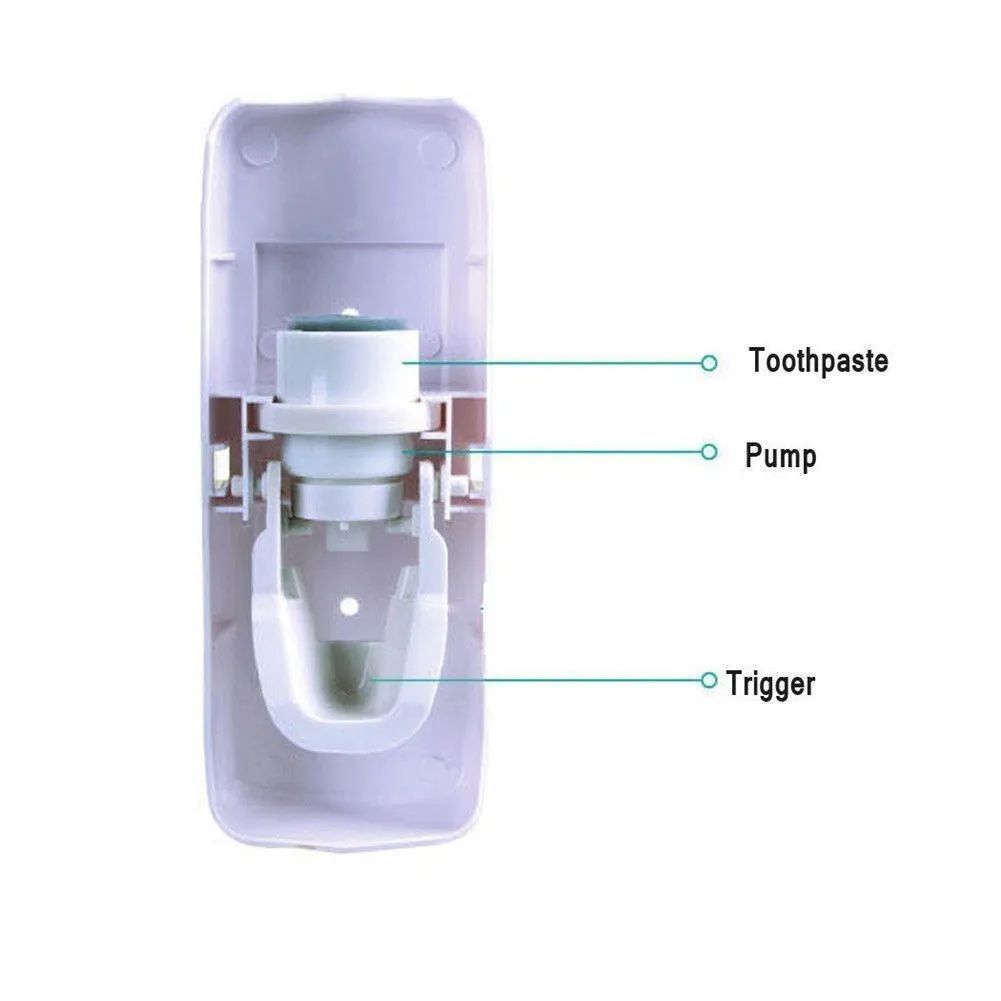 Toothpaste Dispenser With 5 Brush Holder Wall Mounted Automatic Hands Free Toothpaste Dispenser - Oshi.pk - Buy & Sell Online