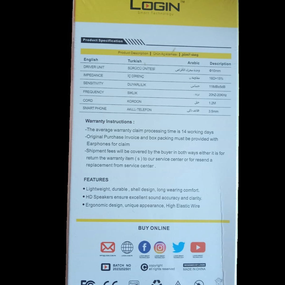 Top quality Login Earphone LT-H2 - Oshi.pk - Buy & Sell Online