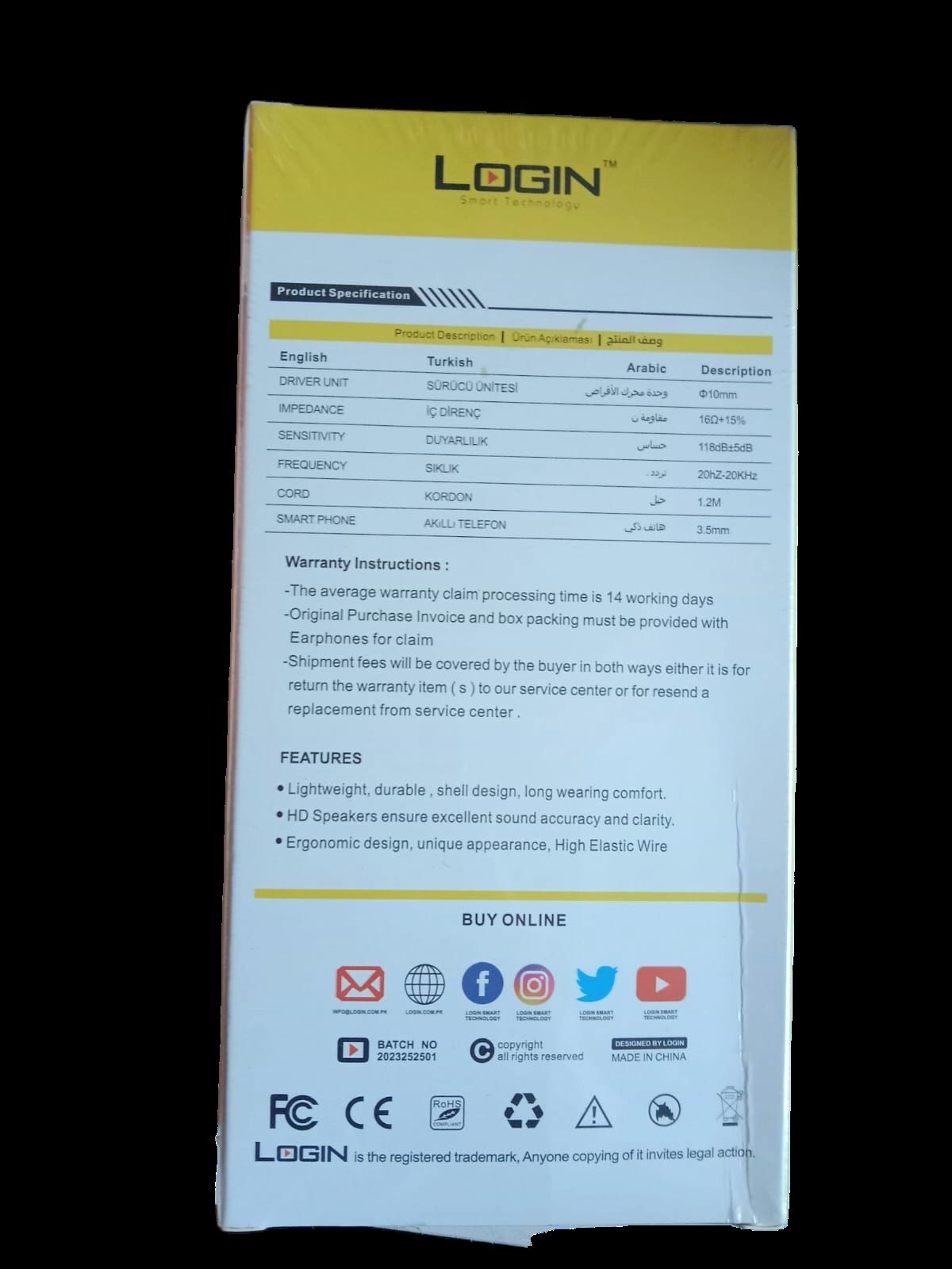 Top quality Login Earphone LT-H2 - Oshi.pk - Buy & Sell Online