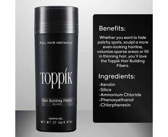 Toppik Caboki Hair Building Fibers Makes Thin Hairs Thick Everyday (27.5gm - Black) - Oshi.pk - Buy & Sell Online